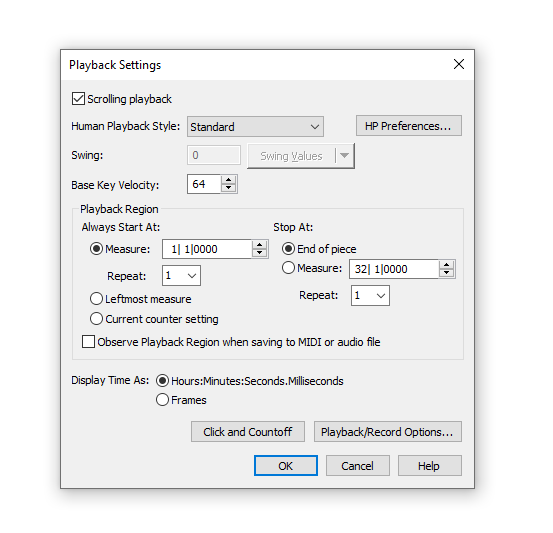 Playback in Finale Finale